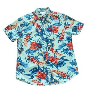 Denim & Flower Tropical Floral Men's Shirt‎ size Large
